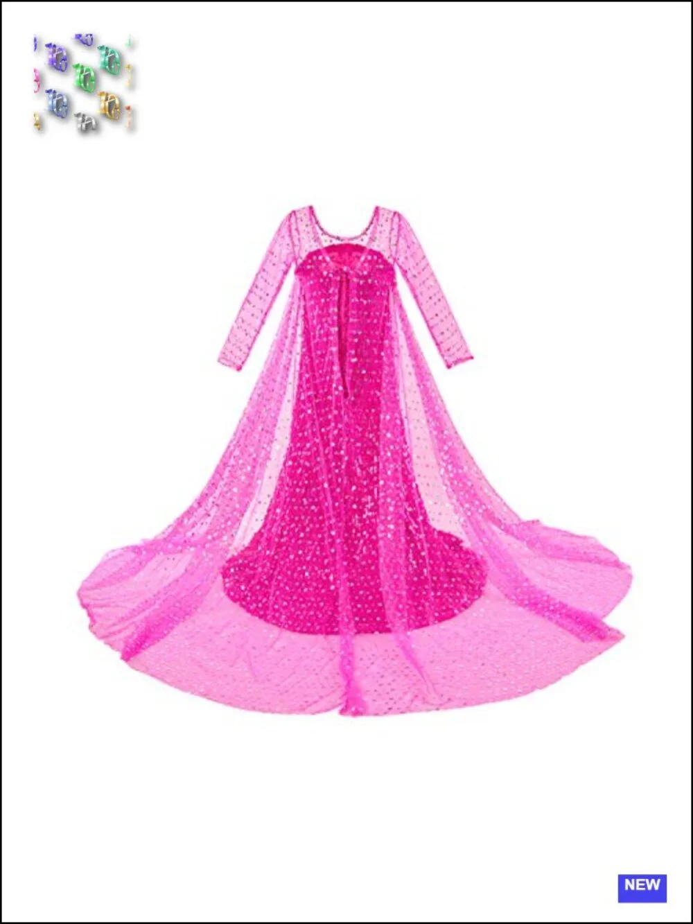 Girls Princess Dress Costume with Long Cape Tiara Wand Gloves